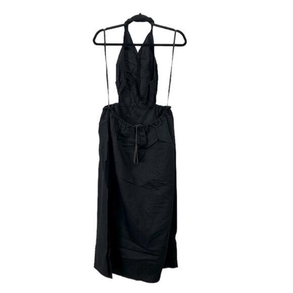 All Saints Ludo Linen Cotton Cut Out Open Back Halter Dress Black Size 8 NWT - Picture 12 of 12